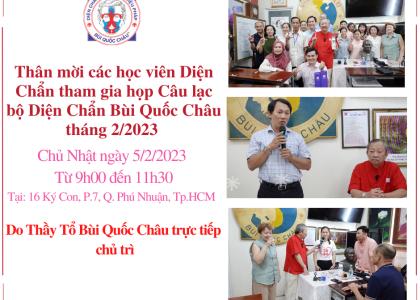 Lịch họp Câu Lạc Bộ tháng 2/2023