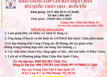 Khai Giảng Lớp Diện Chẩn Căn Bản 14/11 - Buổi Tối