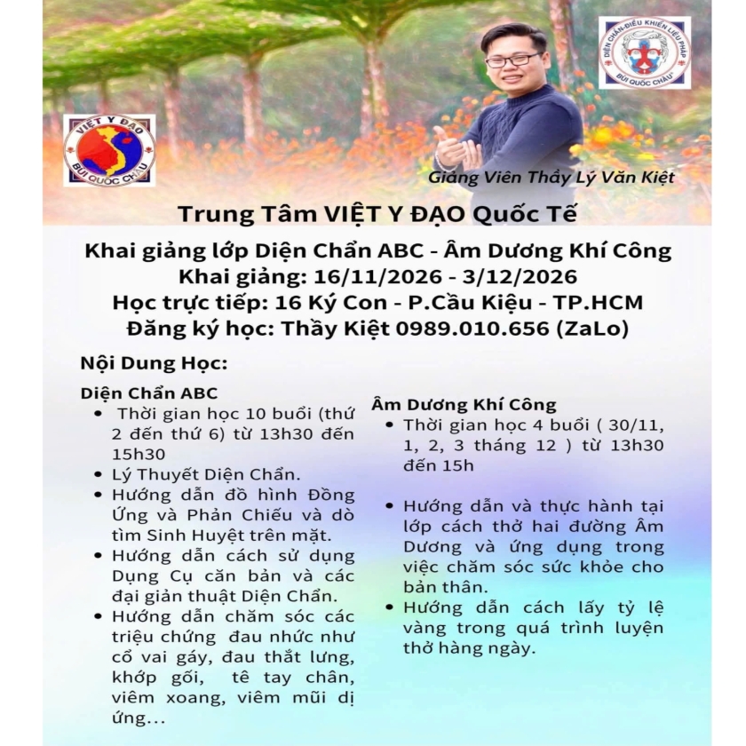 Khai giảng lớp Diện Chẩn ABC - Âm Dương Khí Công 16/11 - 3/12/2026